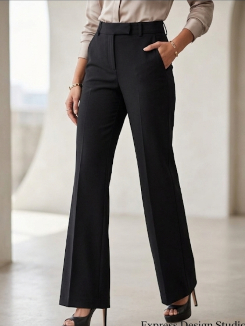 "Express" Like New!  Design Studio (4 Beautiful Professional Black Bootcut Pants